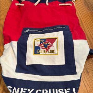 Disney Cruise Line Red, Blue, and White Duffle Bag